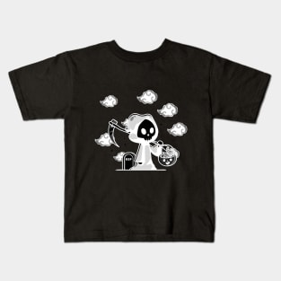 Midnight Stroll of the Grim Reaper: A Haunting Tale Kids T-Shirt